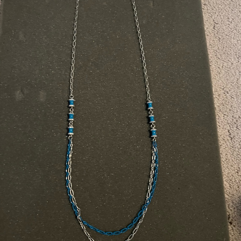 Lia Sophia Blue and Silver Chain Necklace